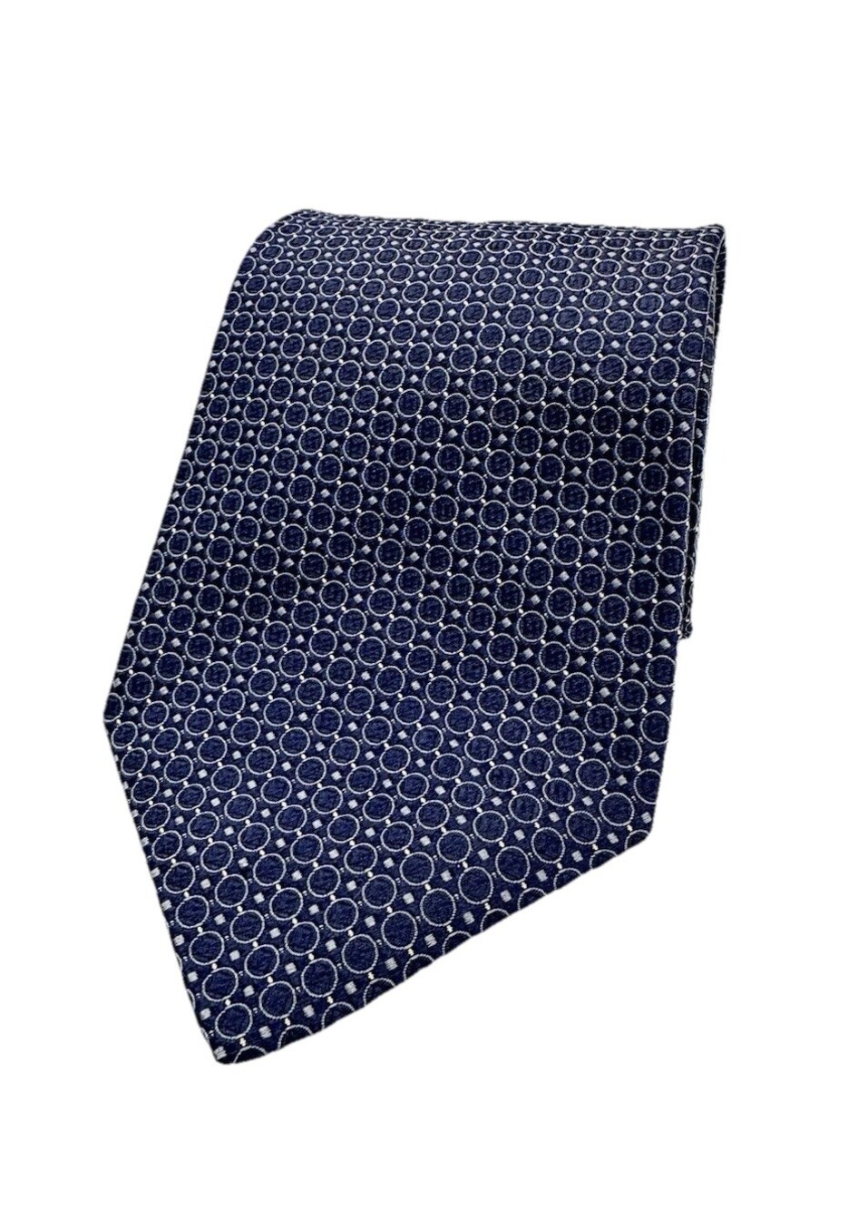 Armani Collezioni Mens Necktie Navy Blue Polka Dot Made in Italy Designer